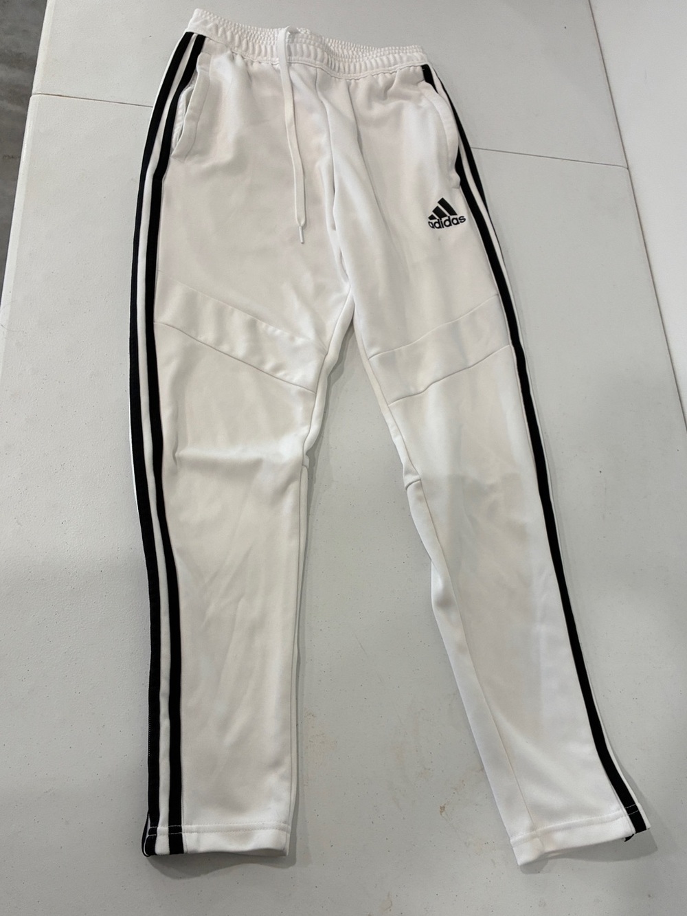 Adidas White 3- Stripe Training Track Pants/ Size Small